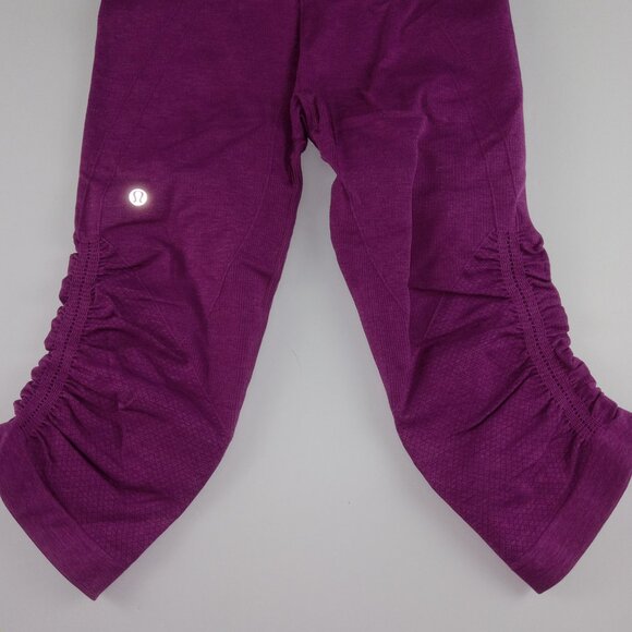 Lululemon In the Flow Crop Legging Women's Size 6 Heathered Regal Plum - Picture 6 of 7